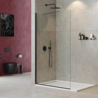 Душевая перегородка.   LIBERTA-L-1-TB-130-C-NERO 1300х1950 Cezares