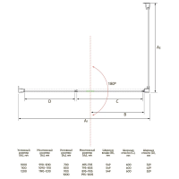 Душевой угол раздвижной прямоугольный RV034-12080-01-C7 1200х800х1950 Цвет профиля Хром Стекло Прозрачное Veconi