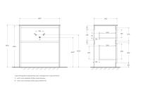 База под раковину напольная с двумя выкатными ящиками KRAFT-800-2C-PIA-BO BelBagno