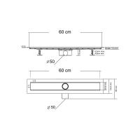 Душевой лоток Optima  SAY.601.60.B.M.S.DUZ цвет матовый черный решетка DUZ Vincea