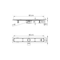 Душевой лоток  Almira Jasmin SAY.605.80.P.DUZ 850х125x78 цвет  хром VINCEA