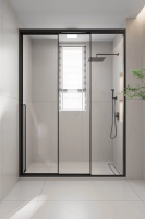 Душевая дверь раздвижная 1500x2000 PR3/R-150-01-B-C4 Чёрный матовый Прозрачное Veconi